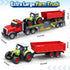 3 4 5 6 7 21" Bstoyder Toddler Boy Toys for Years Kids, Semi Flatbed Truck Toy with a Farm Truck, Friction Powered