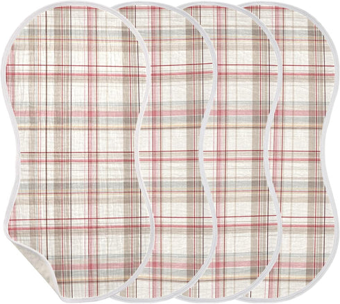 decor gift 4 Pack 22x11in Cotton Burp Cloth Soft and Absorbent? Mars Plaid Offwhite Buffallo Milk Spit Up Cloth
