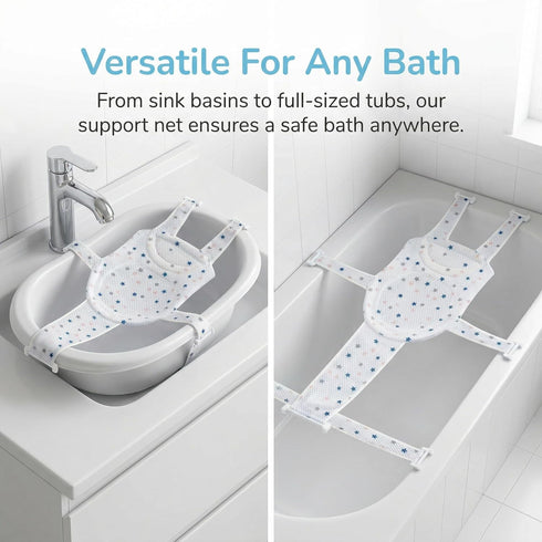 Kangnice 0-12 Premium Baby Bath Seat Support Net, Adjustable Non-Slip Infant Bathing Chair for Newborns Months