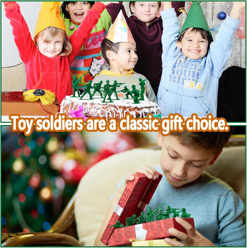 HAPTIME Classic Toy Soldiers Set (50 pcs), Plastic Army Men Action Figures for Creative Play and Learning Adventures