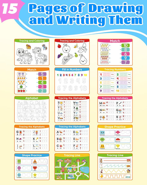 3-5, 3 Walenced Busy Book for Toddlers - Preschool Learning Activities, Coloring Activity Books for Kids Ages