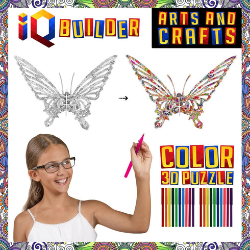 12 3D Set IQ BUILDER | Arts and Crafts for Girls Age Year Old and UP | Art Coloring Painting Animal Puzzle | Fun