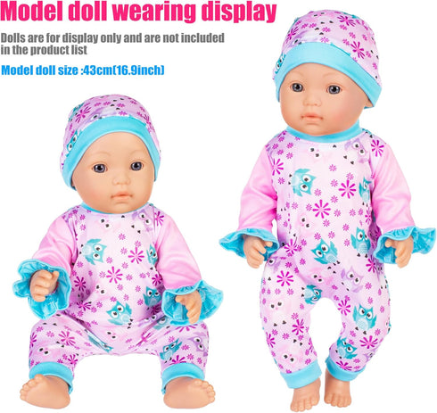 6 Sets Baby Doll Clothes, Fancy Outfit Dress Doll Accessories for 14-16 Inch Baby Dolls, Pjs for 43cm New Born Dolls