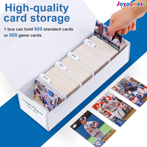 Trading Card Storage Box - Card Organizer Box with Dividers for Baseball, Sports, Game, Pack of 6