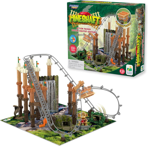 Techno Trax Mineshaft, Action Packed Roller Coaster Building Kit, STEM Gift for Boys and Girls Age 8+, 150+ pc Set