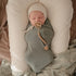 47"x47" mushie Stretchy Baby Swaddle Blanket | Extra Soft & Snug Fit | (Dried Thyme)