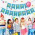 Clabby Glitter Happy Birthday Banner, Shiny Letters Hanging Signs for Party Supplies Backdrop Decoration, Blue