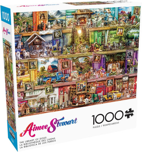Buffalo Games Aimee Stewart The Library of Dogs 1000 Piece Jigsaw Puzzle for Adults