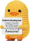 Positive Affirmation Companion Crochet Duck, Inspirational Crochet Animals Stress Anxiety Relief Toys,