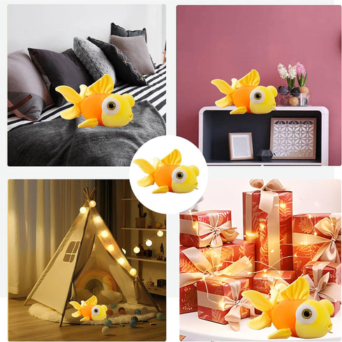 13.8" Goldfish Plush Stuffed Animal, Soft Cute Goldfish Hug Doll Pillow, Yellow