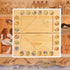 JstFrU 4 Set Players Mancala Board Game, Solid Wood Folding Mancala Board with Multi-Color Glass Stones, Mancala Family