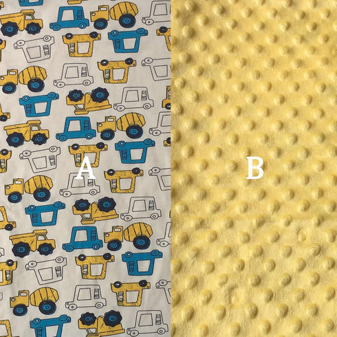 Baby Security Blanket for Unisex - Yellow Car Baby Lovey Taggy Blanket with Minky Dot Fabric, Soft & Breathable, 21 *
