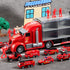JOYIN 25 in 1 Fire Truck Vehicle Toy Set with Sounds and Lights, Mini Rescue Fire Truck Car Toy for Boys Over 3
