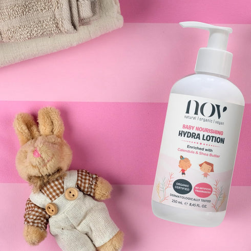 8.45 oz NOV Baby Nourishing Hydra Lotion - Baby Lotion for Newborn to Calm Itchiness and Redness - Newborn Essentials