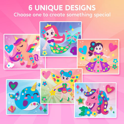 6 800+ 3+, Klever Kits Foam Art Kit for Kids, EVA Foam Stickers with Art Board and Stickers, DIY Arts and Crafts