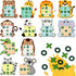 Capoda 24 Pack Jungle Animals Safari Theme Party Favors, Tic Tac Toe Strategic Board Game with Storage Bags