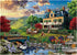 Country House Holiday Puzzles for Adults 1000 Pieces, Colorful Nature Landscape Jigsaw Puzzles, Beautiful Bird Dog Flower Tree Tulip Lake Duck Mountain Scenic Puzzle