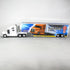 T700 1:68 Pullback KiNSMART Kenworth Container Truck, Scale, Die Cast Metal Model, White with Decals, Action
