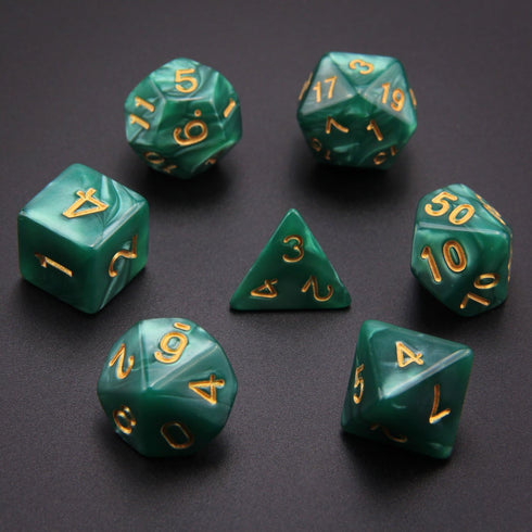 49 Pieces DND Dice Set - Polyester D&D Dice with 7 Pockets, 7 Sets for RPG DND MTG (D4, D6, D8, D10, D12, D20)