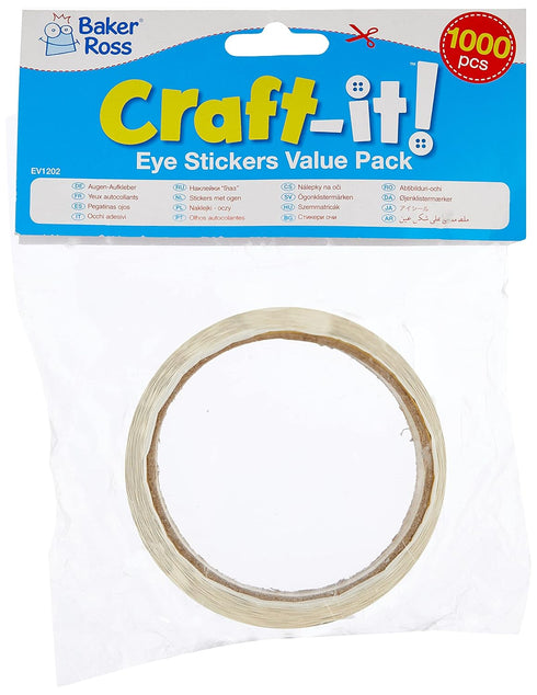 Baker Ross EV1202 Eye Stickers - Pack of 1000, Stick On Eyes for Kids' Arts and Crafts Projects