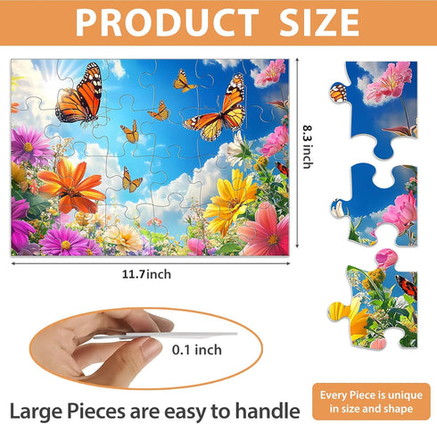 Biarek 6 Packs 24 6 Piece Puzzle for Seniors, Alzheimer's & Dementia Activities, Easy Puzzle Alzheimer's Game, Storage