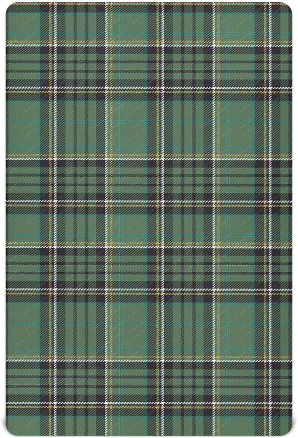 Emelivor Tartan Buffalo Plaid Green Toddler Crib Sheets for Boys Girls Soft Nursery