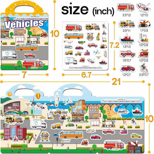 6 Sets 1-3, 2-4 2 3 4 iGetooy Reusable Sticker Book for Toddlers Jelly Sticker Books for Toddlers Years, Toddler Travel