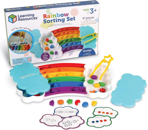 Learning Resources Rainbow Sorting Set, 37 Pieces Educational Toys for Ages 3+, Fine Motor Skills and Sorting