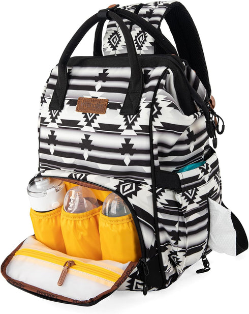 Montana West Backpack WG2204-9110BK Wrangler Callie Diaper Bag with Stroller Straps Multifunction Baby Travel Bag