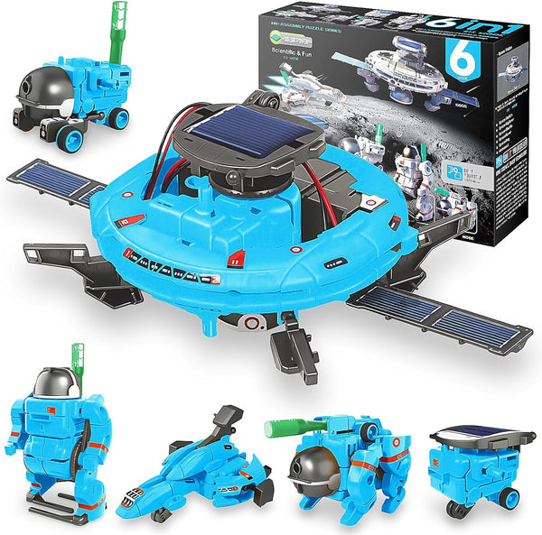 STEM Projects for Kids Ages 8-12, 6-in-1 Solar Robot Kit Space Toys for 10-Year-Old Boys & Girls, Christmas Birthday