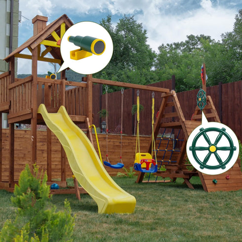 RedSwing Playground Accessories for Kids, Play Set Attachments with Pirate Ship Wheel and Telescope for Outdoor