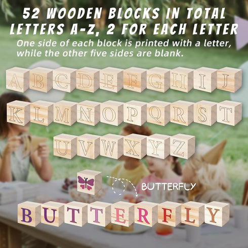 Aisharery 117 52 24 1 40 Pcs Baby Shower Blocks to Decorate Game Kit Includes Wooden Blocks Markers Game Sign Templates