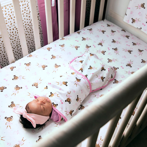 Baby Swaddle 100% Cotton, Ballerina Theme (Zhara) for Newborn - 3 Months