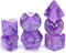 Gate Keeper Games Aether Dice: Amethyst, 7pc Set, Purple & White Glitter Swirl Resin Dice for RPGs