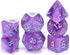 Gate Keeper Games Aether Dice: Amethyst, 7pc Set, Purple & White Glitter Swirl Resin Dice for RPGs