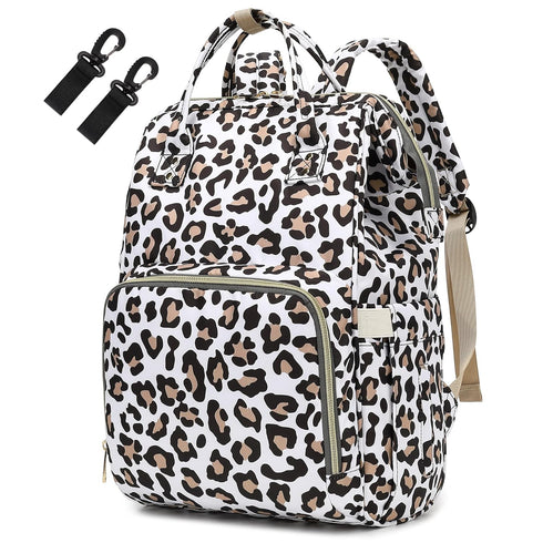 Yusudan Leopard Diaper Bag Backpack for Baby Boys Girls, Waterproof Large Nappy Bags