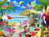 Vermont Christmas Company Beach Getaway Jigsaw Puzzle 550 Piece - Fully Interlocking & Randomly Shaped Pieces