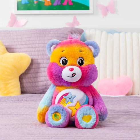 Care Bears Medium Plush Dare to Tie Dye - Stuffed Animal for Ages 4+, Super Soft and Cuddly