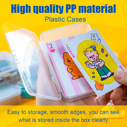 8 (8 JINUPHION Pcs Playing Card Case, Small Clear Box, Plastic Deck Box, Card Deck Holder, Game Card Storage Organizer