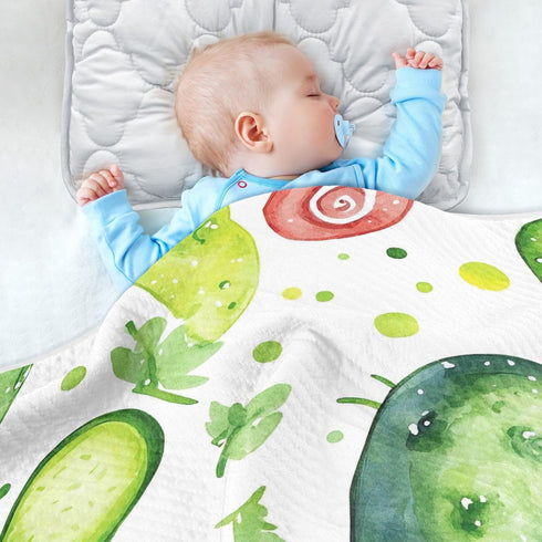 Qilmy Cozy 30 40 Inch Cute Snails and Cucumbers Baby Blanket for Boys Girls Kids with Soft Cotton, Cute Warm Nursery