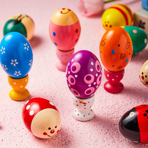 JOYIN 12 Packs Wooden Egg Shakers, 2.3" Maracas Percussion Musical for Party Favors, Classroom Prize Supplies