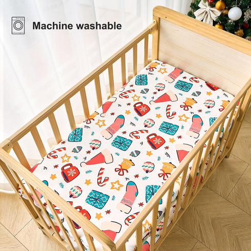 HomGoodz 52 28 Inches Christmas Crib Sheet for Baby Boys Girls x Gift Fitted Crib Sheets for Standard Crib and Toddler