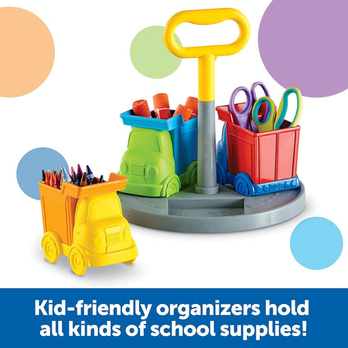 Learning Resources Create-a-Space Kiddy Center Trucks - 5 pieces, Kids Art Supplies Organizer, Storage Caddy for Kids,Crayon Organizer by Learning Resources