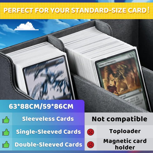 Card Storage Box for Trading Cards, 1800+ PU Leather Commander Card Deck Case, Magnetic Closure for Magic Cards