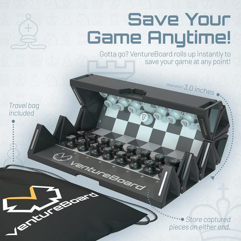 6 Inches Magnetic Unique Chess Set Board Game, Portable Travel Folding Board with 2 Extra Queens