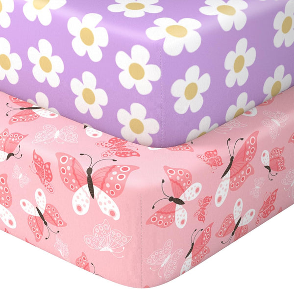 IOCCLH Baby Crib Sheets 2 Pack for Boys and Girls Fit for Standard