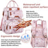 Backpack Diaper Bag for Baby Girl, Multifunction Waterproof Diaper Bag for Mom Dad, Large Pink Floral Baby Diaper Bags