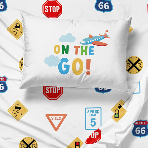 Set 3 Set Sunny Side Up On The Go Toddler Sheet - Piece Toddler Bedding Includes Pillow Cover - Super Soft Microfiber