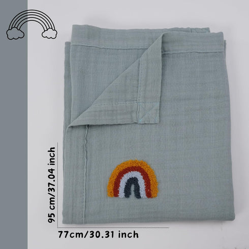 6-Layer%100 Premium Muslin Punch Embroidery Swaddle Blankets for Newborns and Babies | Cotton Baby Blanket, Receiving
