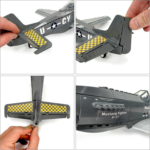 P-51 Set, 258 1:25 GJ-P51 General Jim's WWII US Mustang Historical Fighter Plane Brick Building Blocks Pieces, Scale
